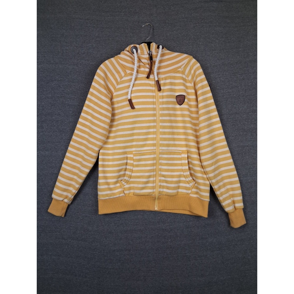 Wanakome Adult Hoodie M Yellow Breton Nautical Fleece Coastal Preppy Fall Casual